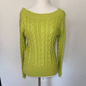 ✨ JCP Medium Petite Cable‑Knit Boatneck Sweater – Size MP